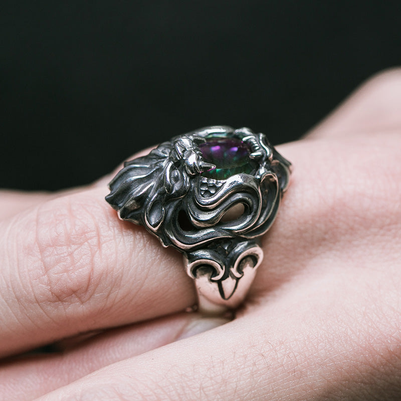 Watcher Of Helheim - Premium Sterling Silver Ring - Viking Trinkets