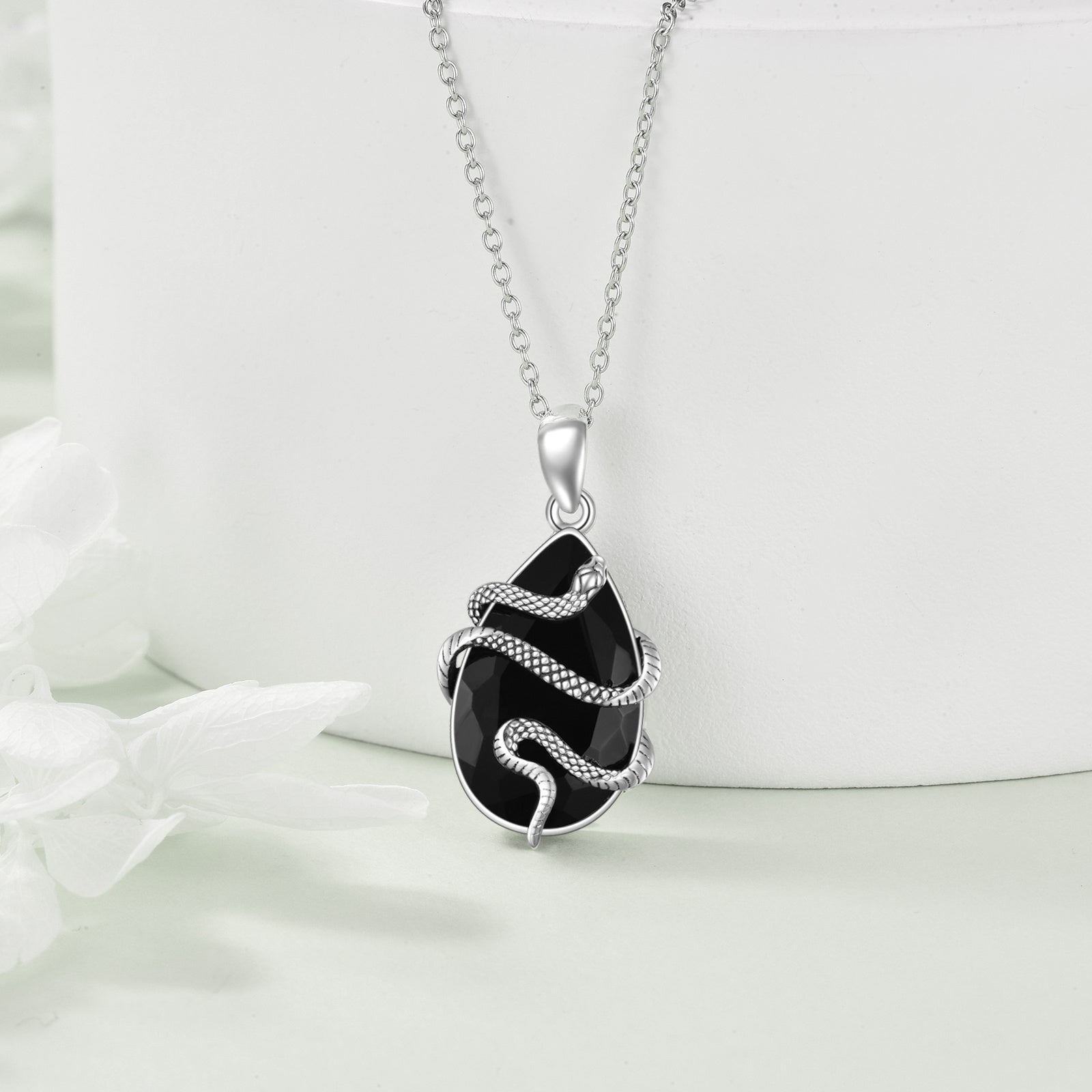 The Black Heart Of Hel - Tear Drop Tourmaline Crystal Necklace