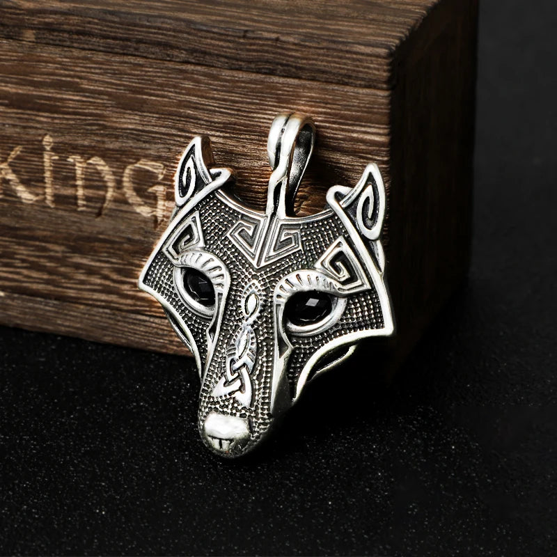 Fenrir The Great Wolf - Sterling Silver Fenrir Pendant - Viking Trinkets