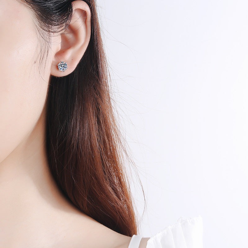 Freyja's Radiance - Moissanite 925 Sterling Silver Stud Earrings
