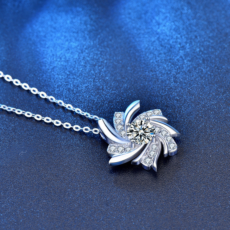 Whisper of the Wind - Moissanite S925 Sterling Silver Windmill Necklace