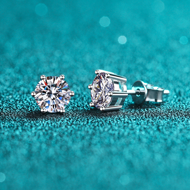 Freyja's Radiance - Moissanite 925 Sterling Silver Stud Earrings