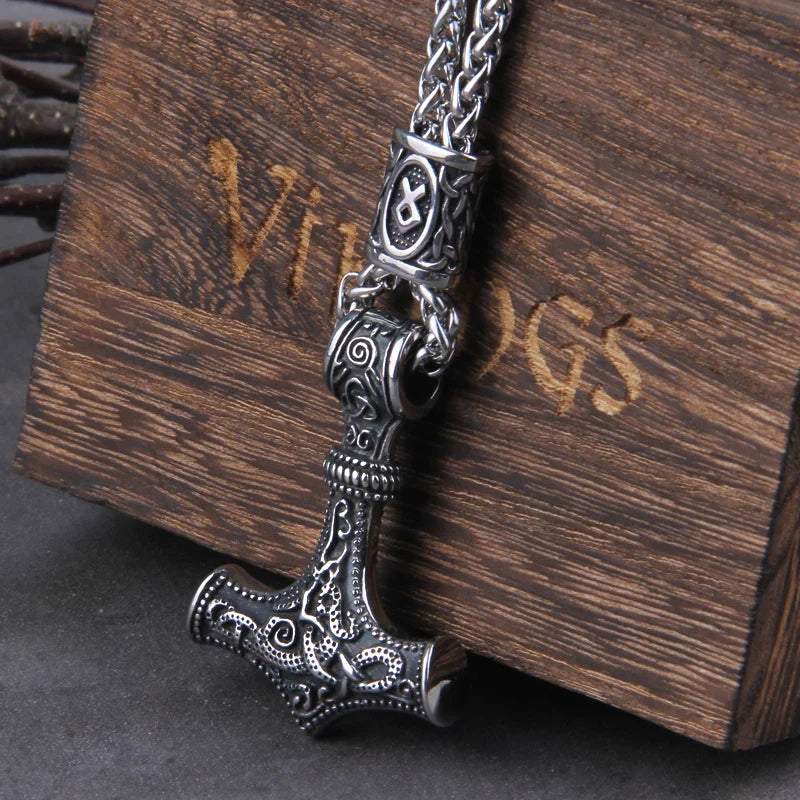 Authentic Thor's Hammer Mjolnir Necklace - Viking Jewelry