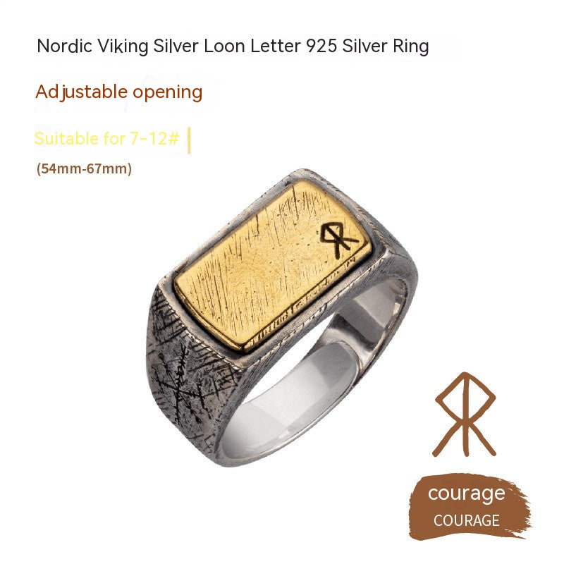 Blessings of the Runes - Sterling Silver Adjustable Rune Ring