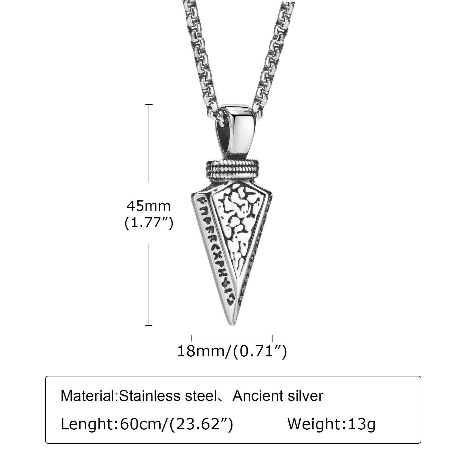 Spear Of Odin - Stainless Steel Arrow Necklace