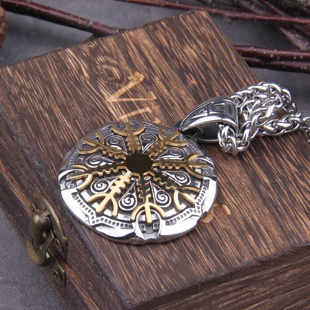 The Helm of Awe - Stainless Steel Power Pendant
