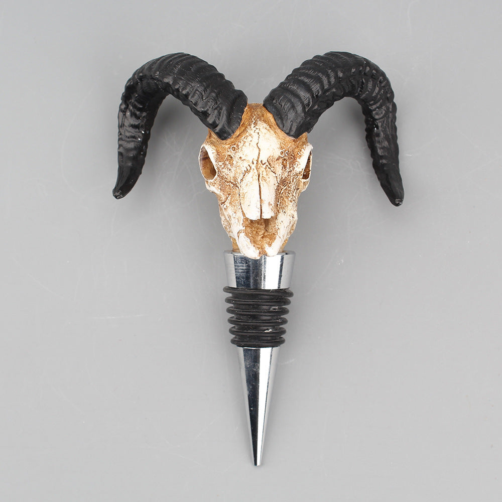 The Skull Of Tanngrisnir - Skull Wine Bottle Stopper
