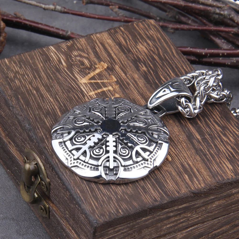 The Helm of Awe - Stainless Steel Power Pendant