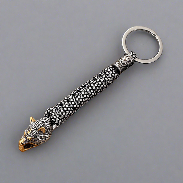Moon-Eater - Stainless Steel Wolf Head Keyring