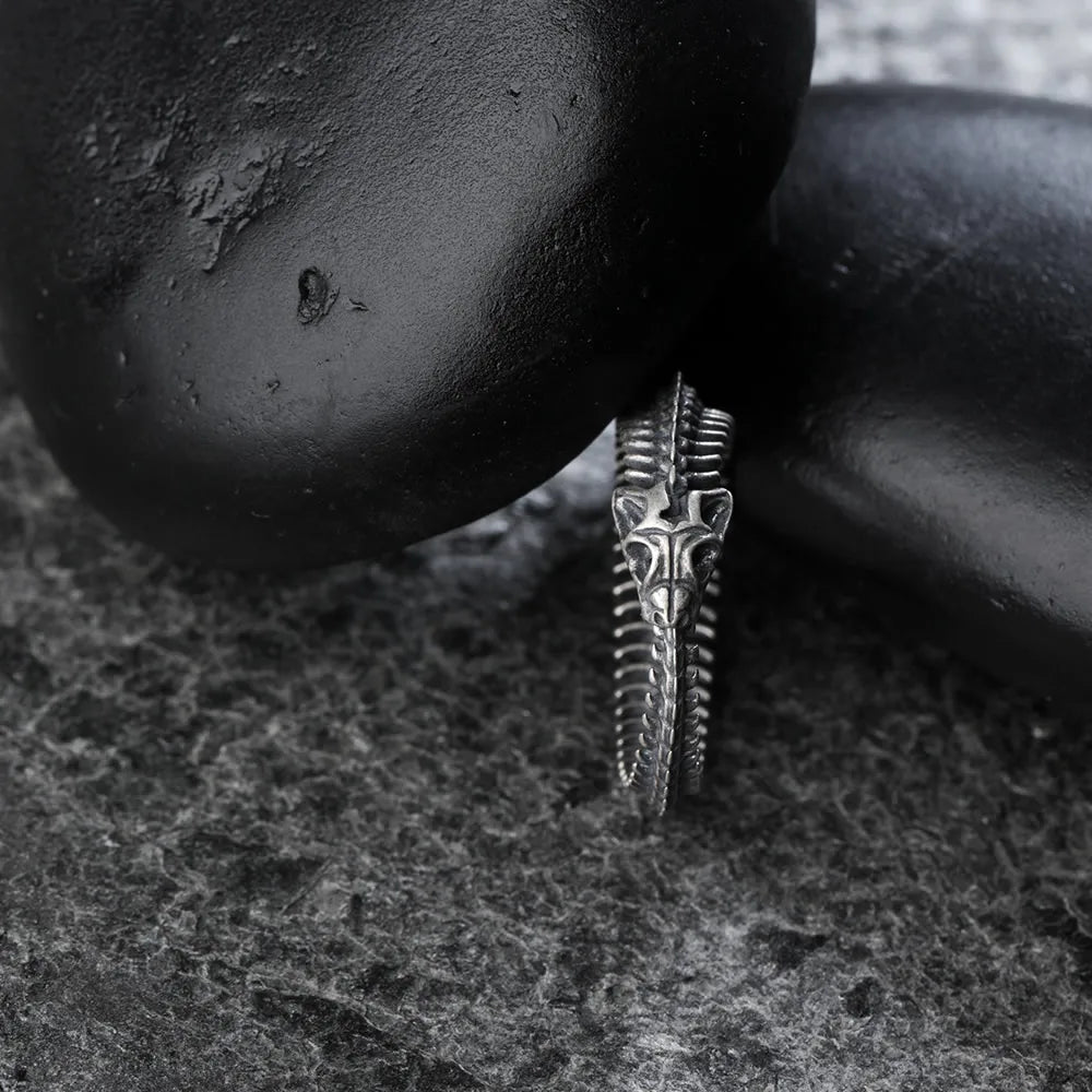 Final Remains - 925 Sterling Silver Snake Bone Ring