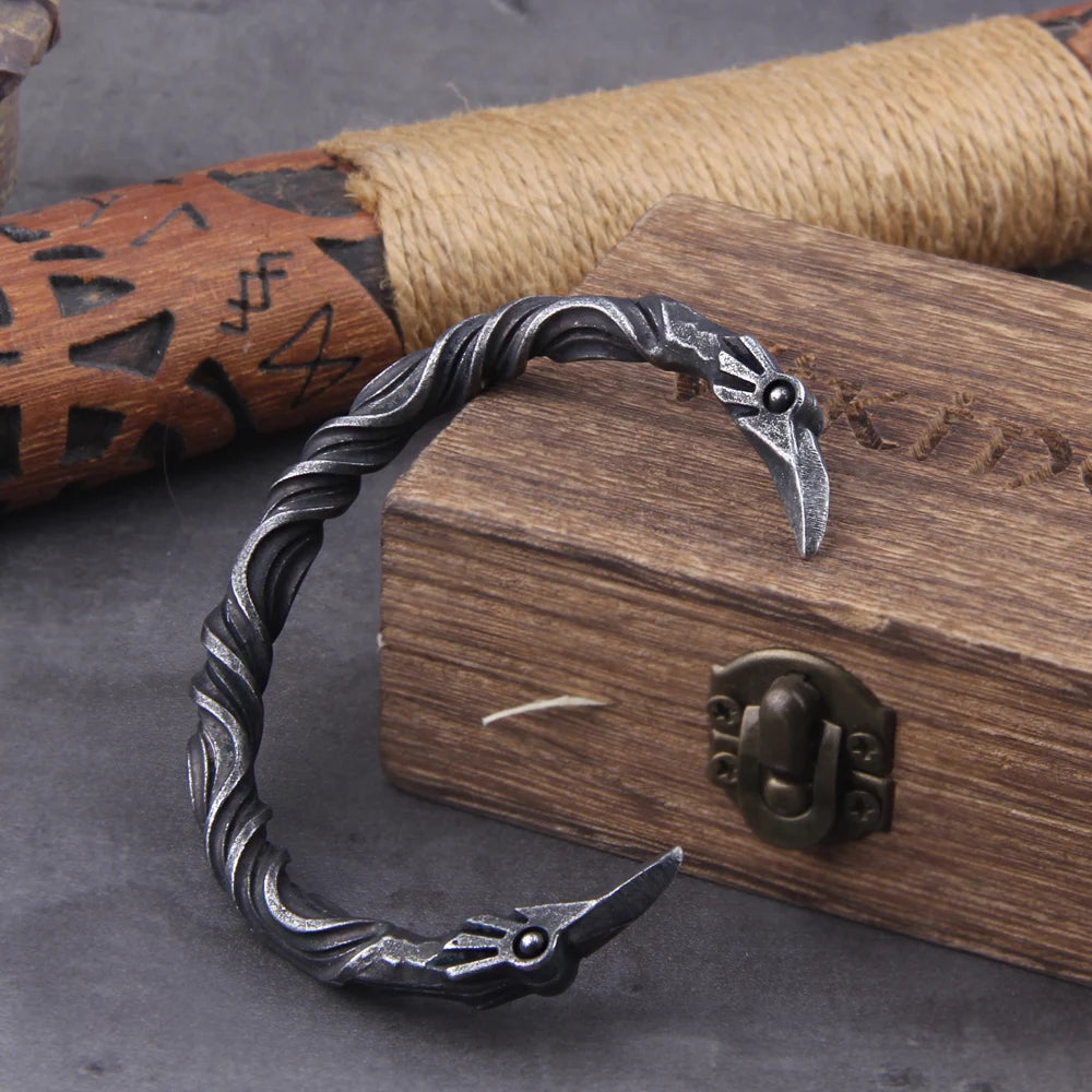 Oath To The Allfather - Stainless Steel Raven Bracelet