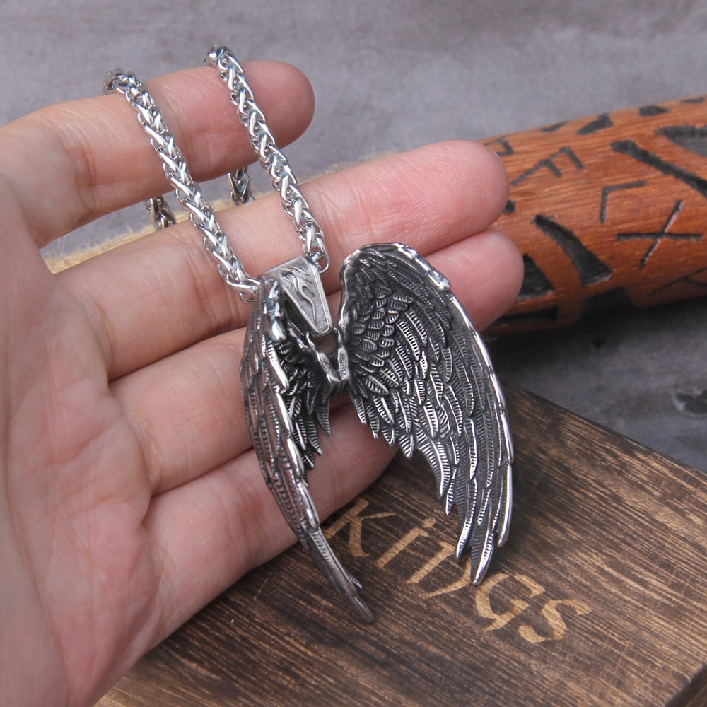 Valkyrie's Highwind - Stainless Steel Valkyrie Necklace - Viking Trinkets