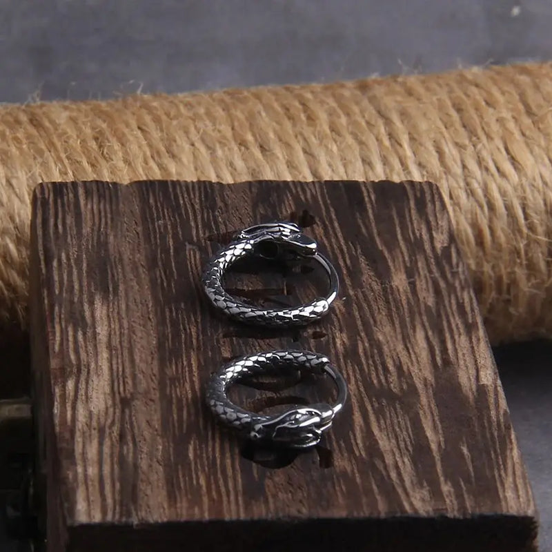 Nidhogg's Punishment - Stainless Steel Hoop Earrings