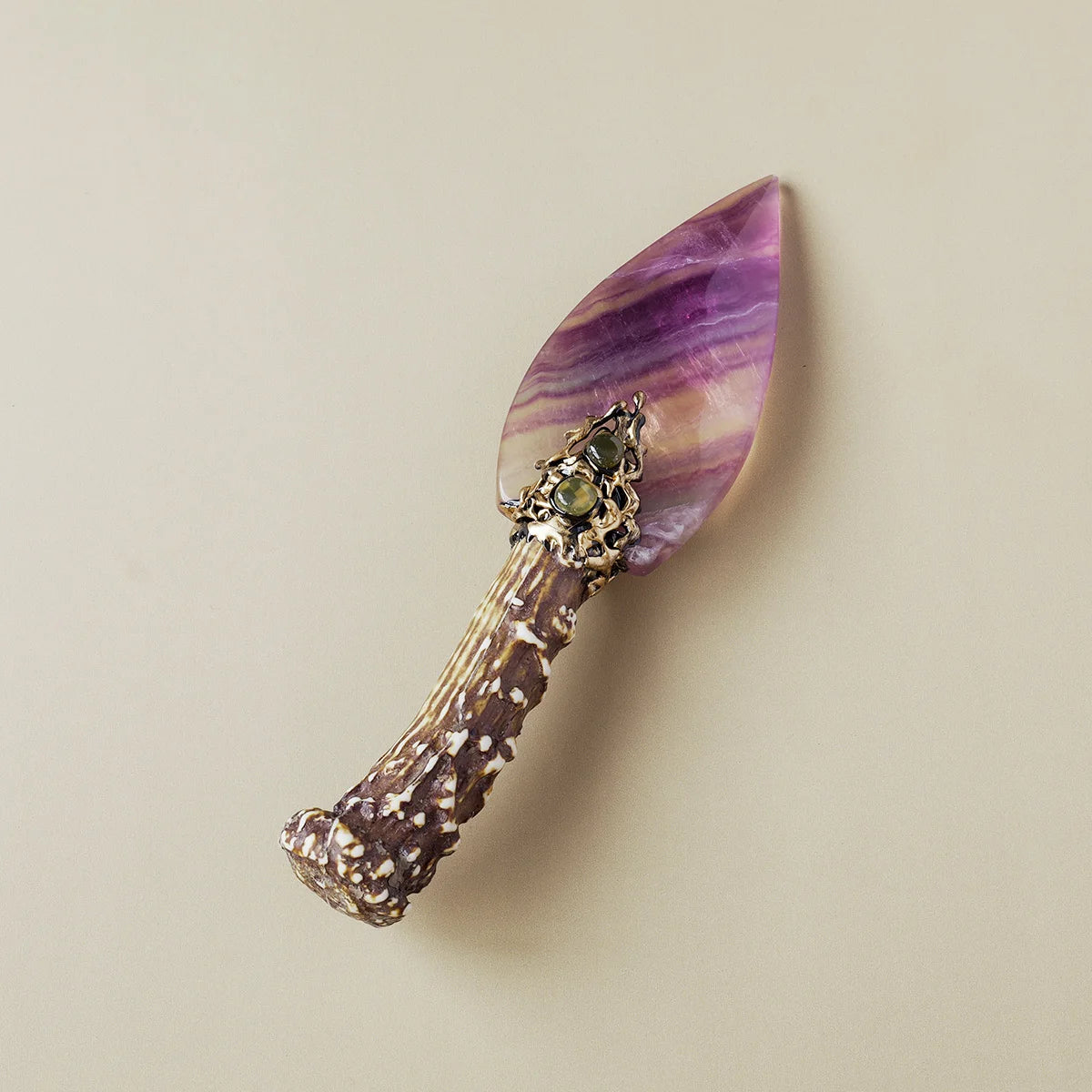 Sólbrandr - Unbladed Stone Fluorite Carnelian Knife