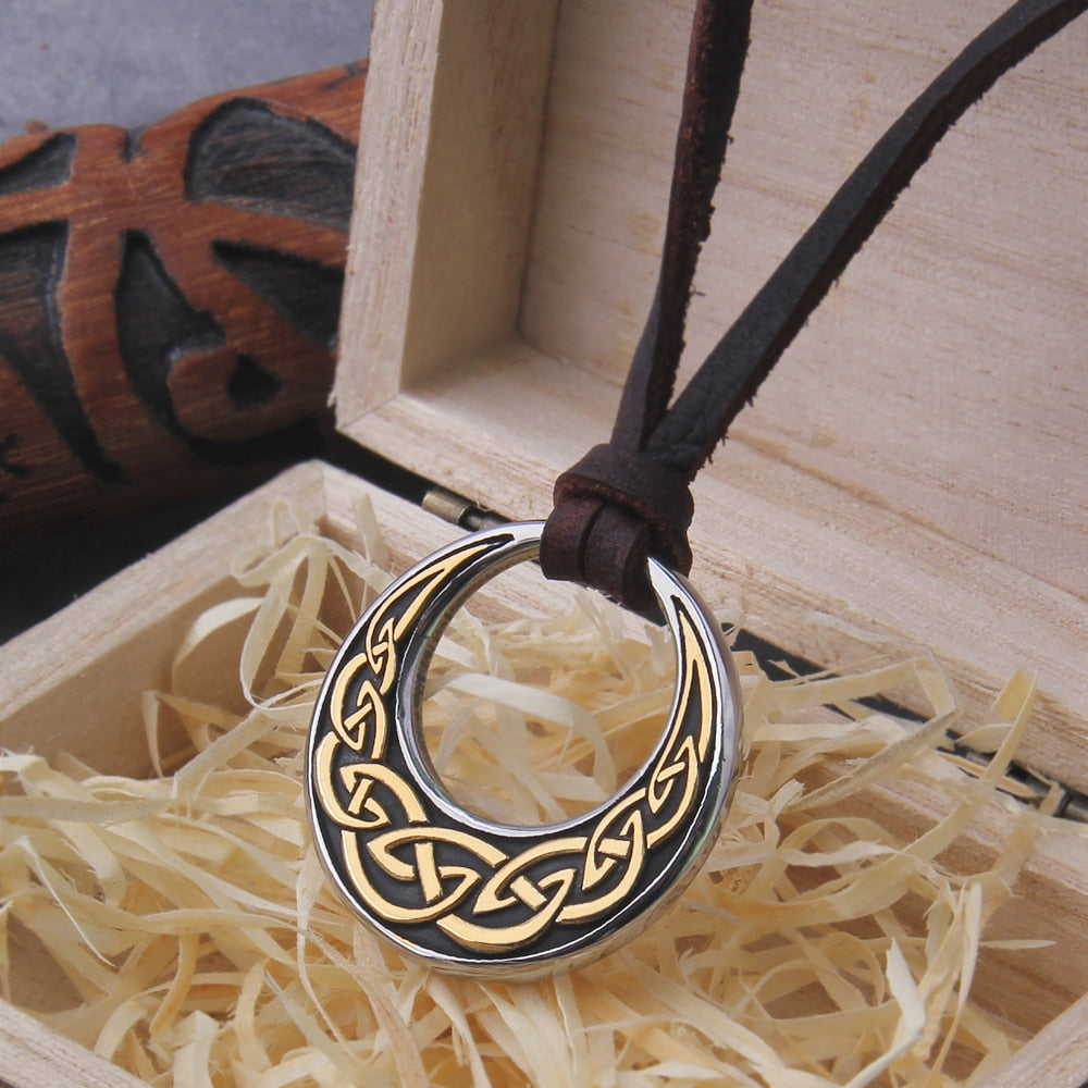 Celtic Moon - Stainless Steel Celtic Moon Necklace