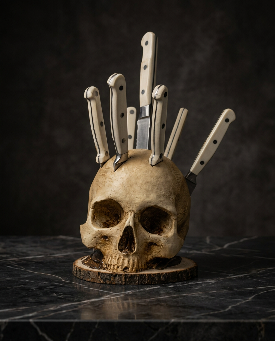 Hel’s Bone Reliquary - Skull Knife Holder
