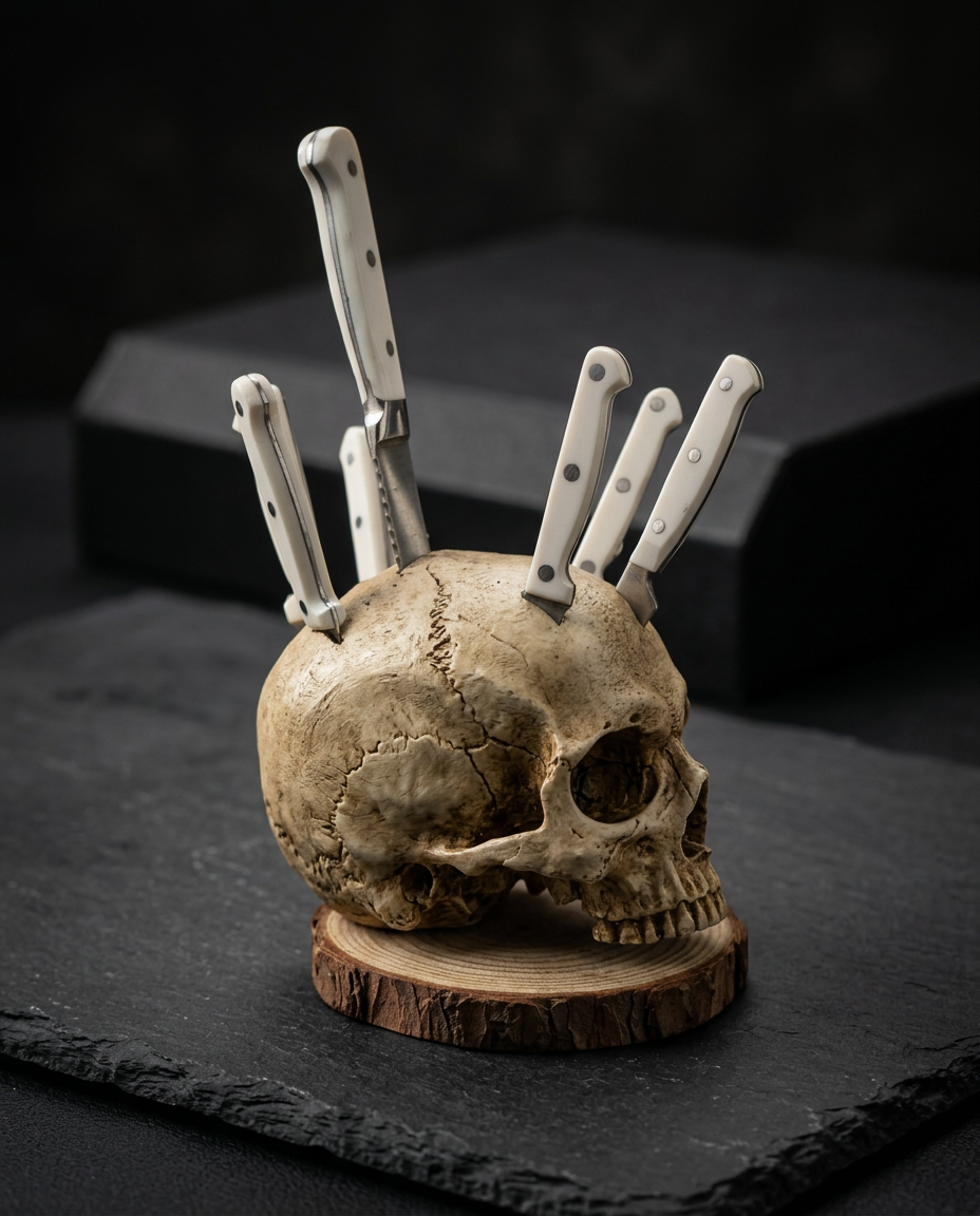 Hel’s Bone Reliquary - Skull Knife Holder