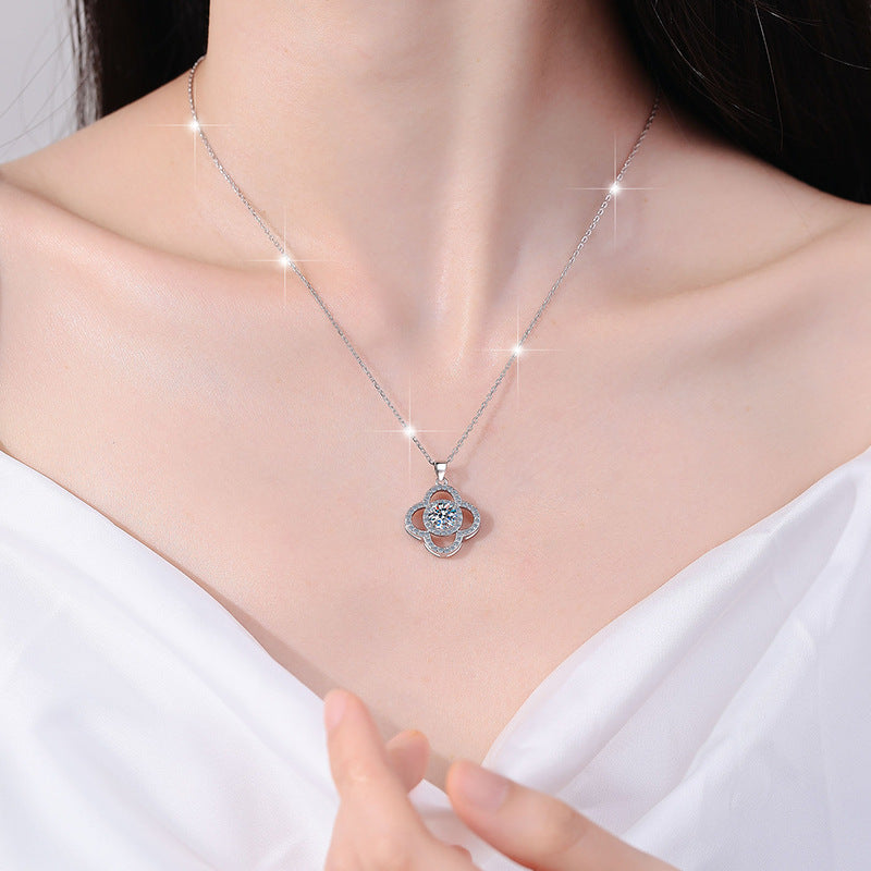 Valkyrie's Shield - Sterling Silver Moissanite Pendant Necklace