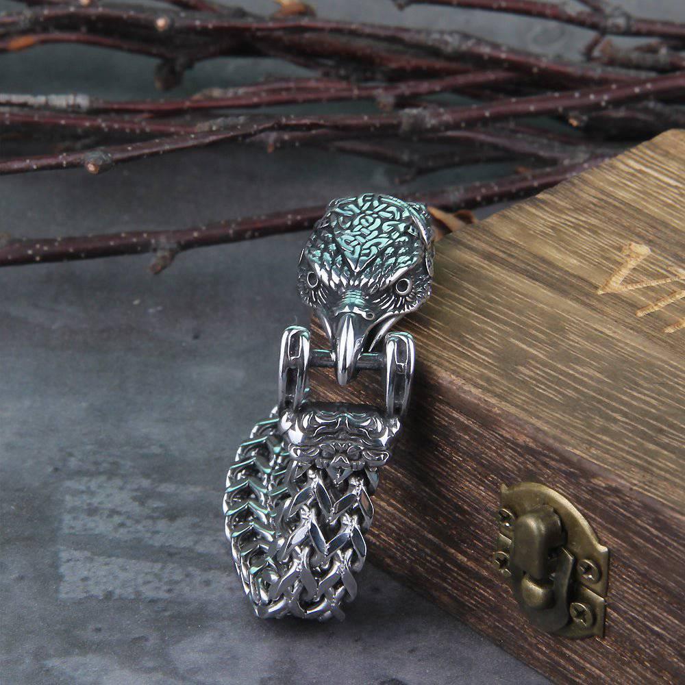 The Corpse Swallower - Hraesvelgr - Stainless Steel Eagle Head Bracelet - Viking Trinkets