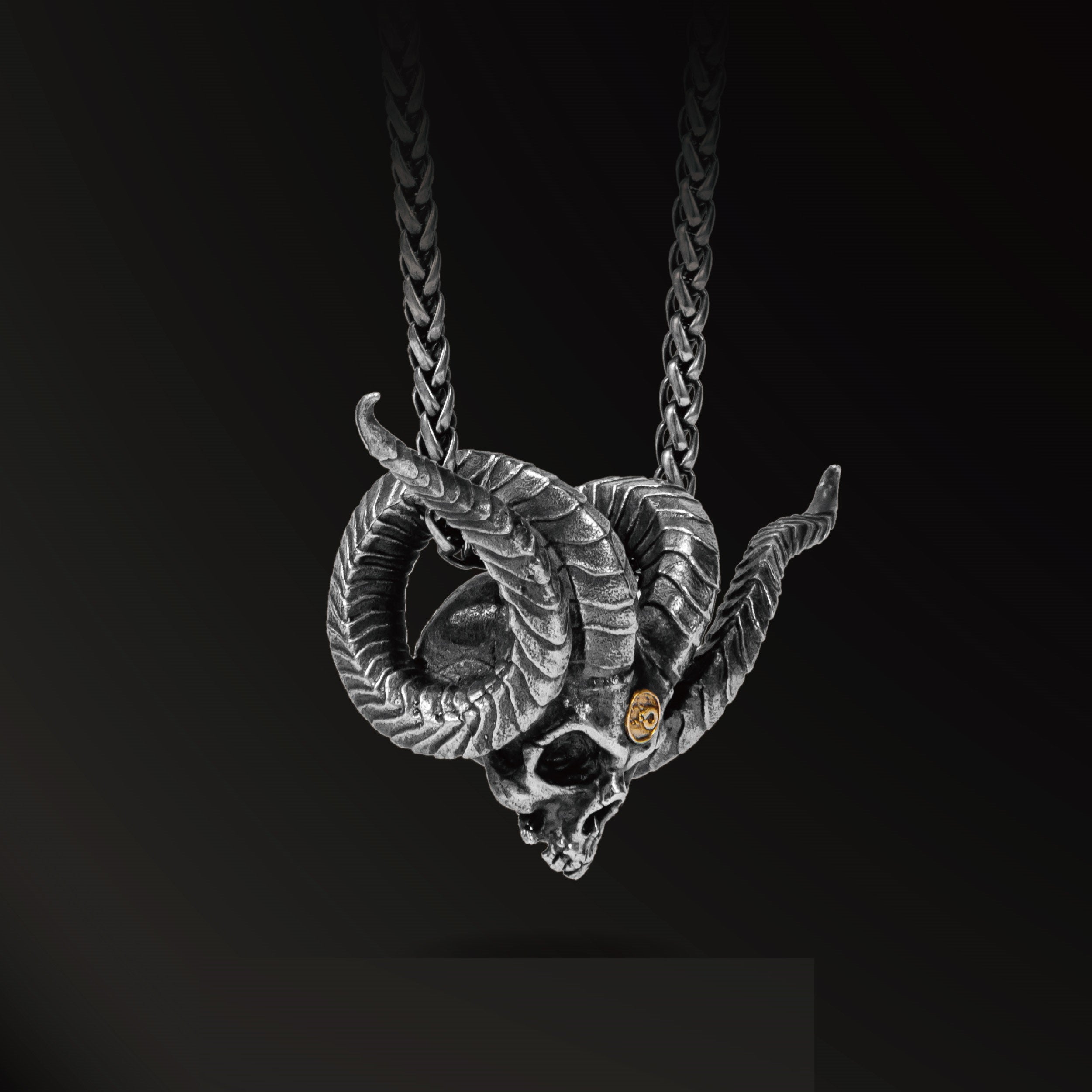 Abyssal Mark of the Trickster - Premium Sterling Silver Loki Necklace featuring 18k Gold - Viking Trinkets