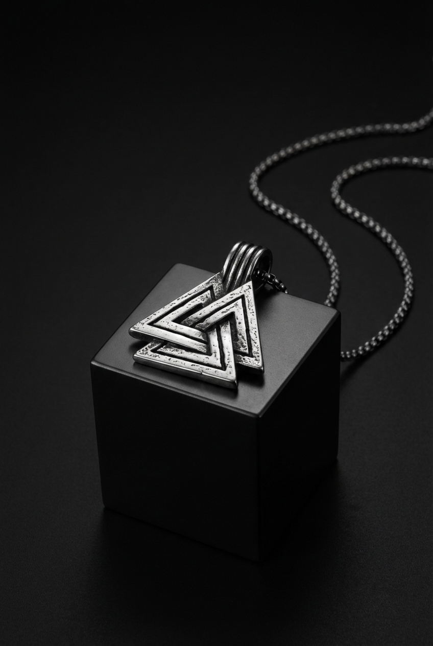 Life, Death and Fate - Stainless Steel Valknut Necklace