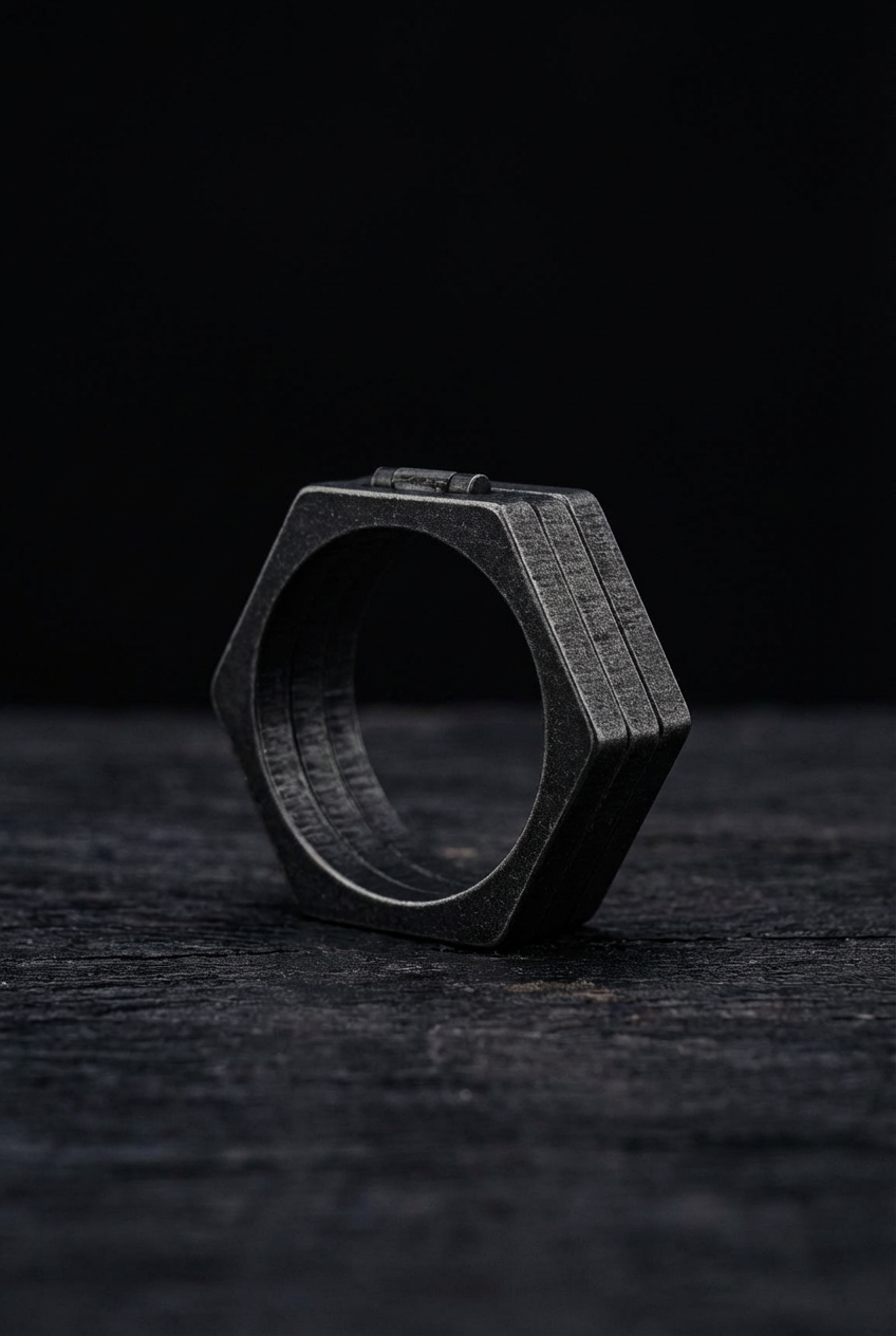 The Rings of Life - Multilateral Titanium Steel Ring