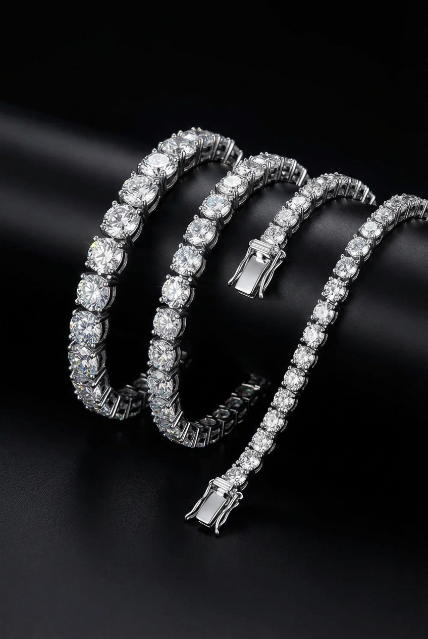 The Queen's Band - S925 Sterling Silver Moissanite Bracelet - Viking Trinkets