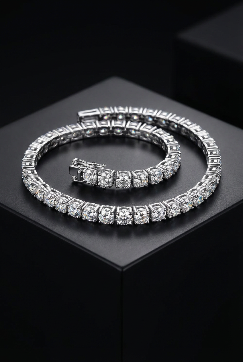 The Queen's Band - S925 Sterling Silver Moissanite Bracelet - Viking Trinkets