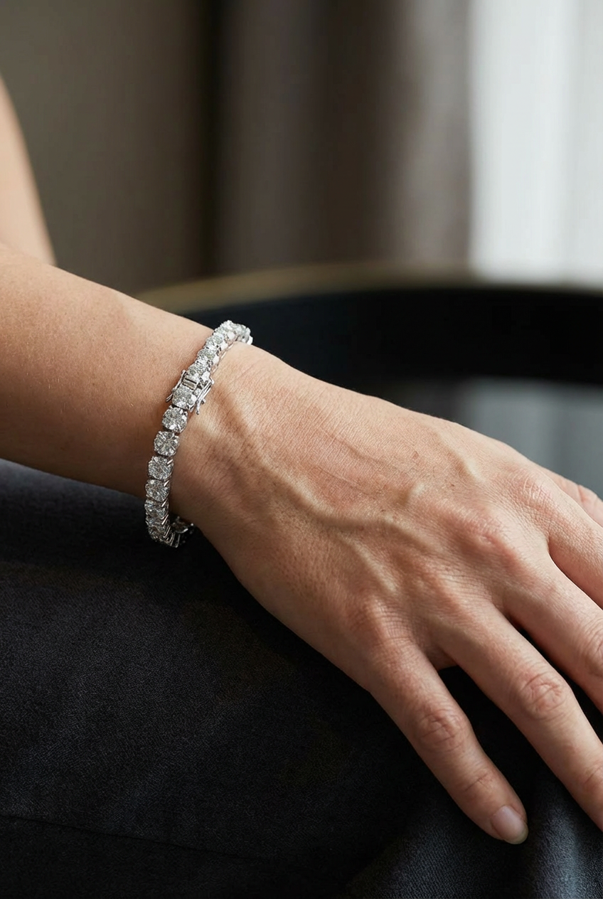 Valkyrie’s Thread - 925 Sterling Silver Moissanite Tennis Bracelet - Viking Trinkets