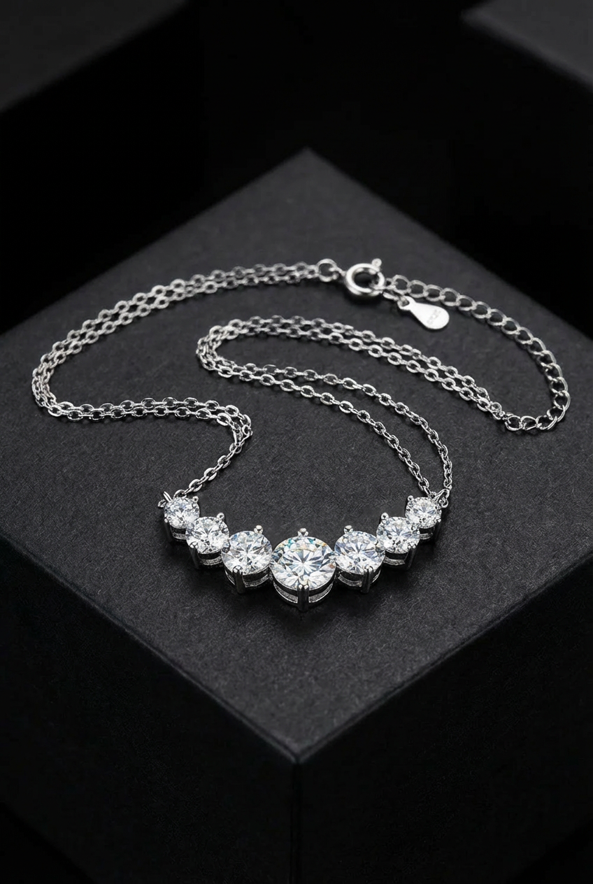 The Brísingamen - Oval Moissanite Pendant Necklace - Viking Trinkets