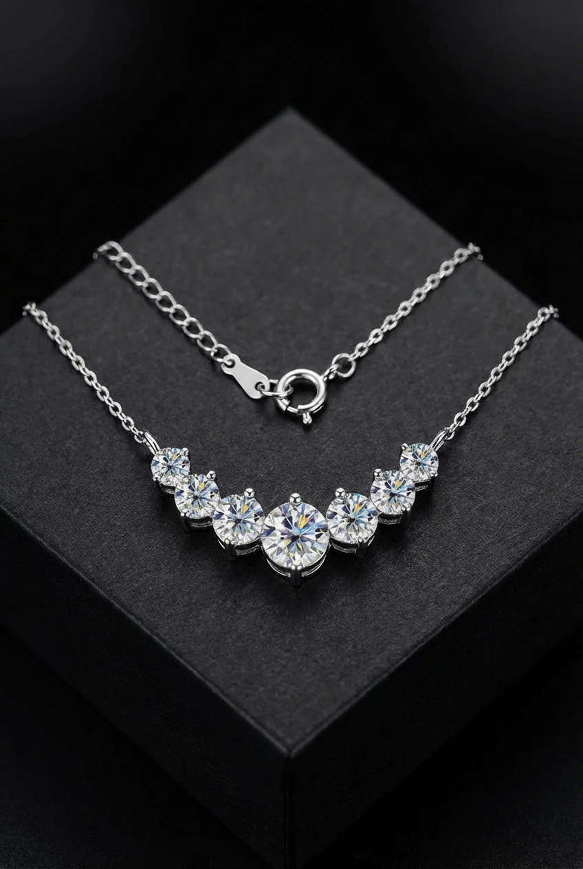 The Brísingamen - Oval Moissanite Pendant Necklace - Viking Trinkets