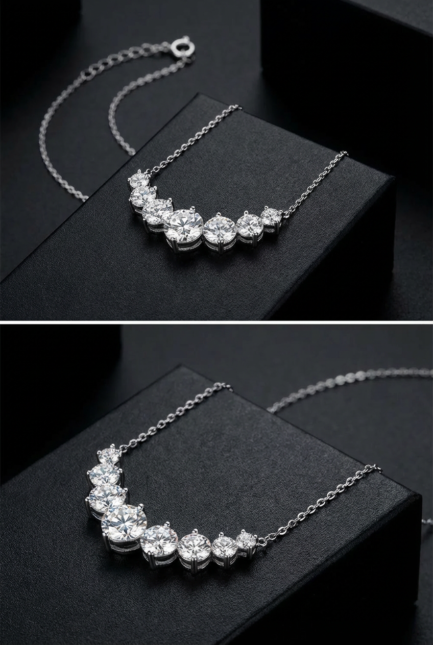 The Brísingamen - Oval Moissanite Pendant Necklace - Viking Trinkets