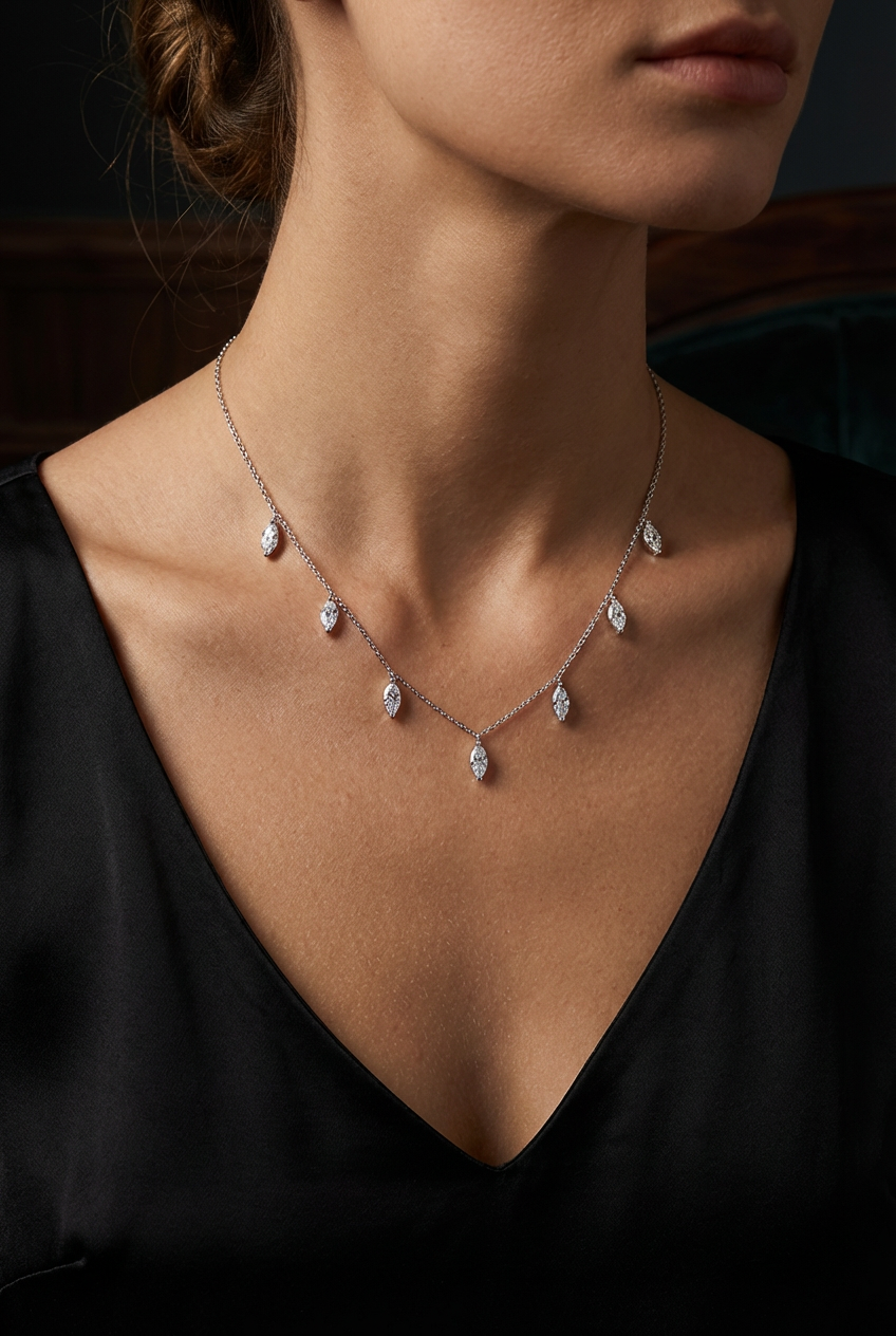 Aurora of Asgard - Waterdrop Moissanite Pendant Necklace