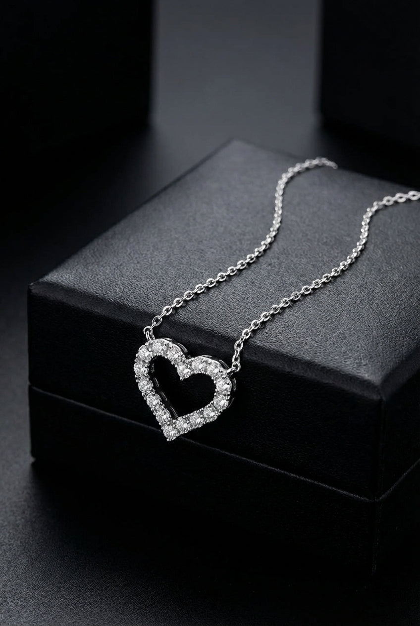 Heart of Freyja - Heart-Shaped Moissanite Pendant Necklace