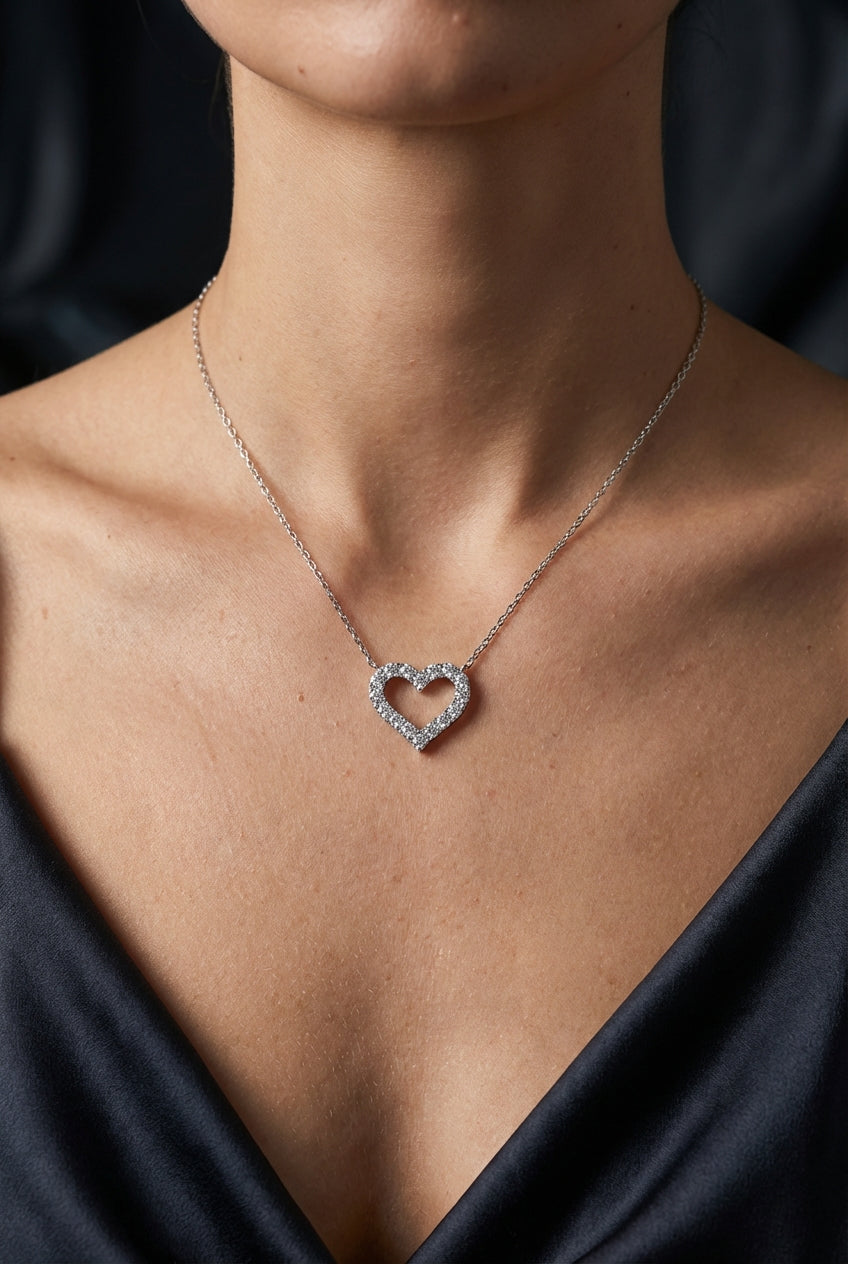 Heart of Freyja - Heart-Shaped Moissanite Pendant Necklace