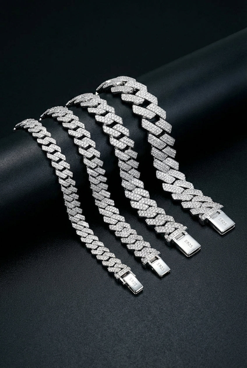 Aesir’s Might - White Moissanite Cuban Link Bracelet
