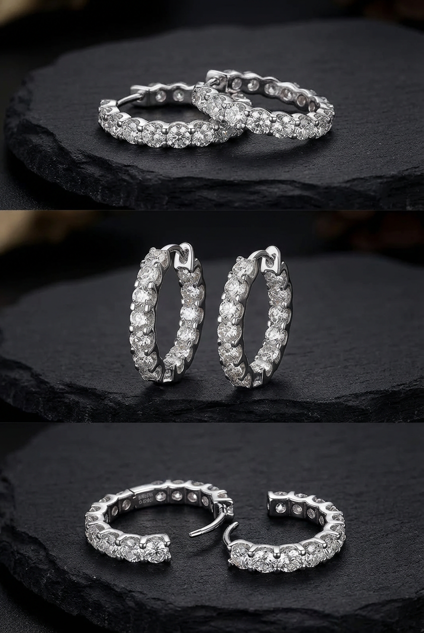 Starlights of Asgard - 925 Sterling Sliver Moissanite Earring - Viking Trinkets