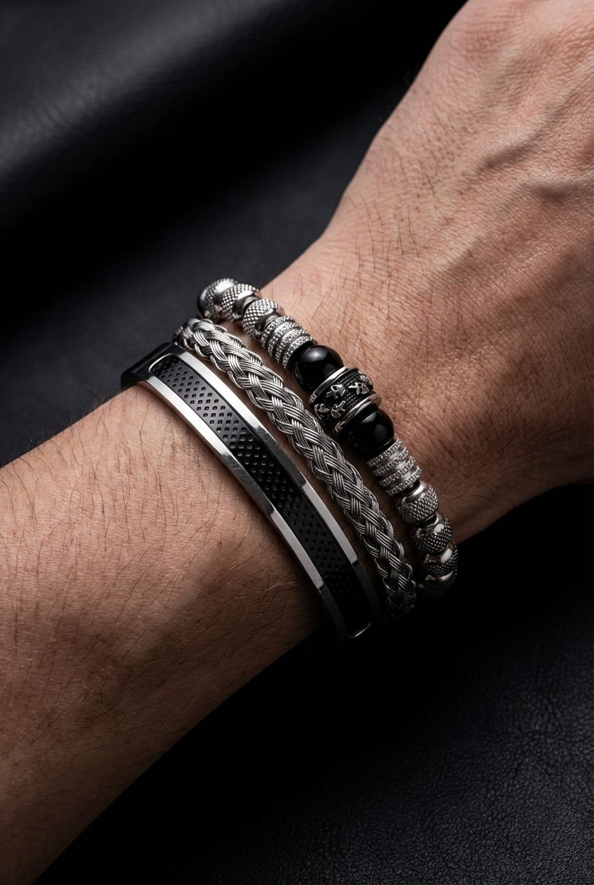 Asgardian Keepsake - Stainless Steel Skull Bracelet - Viking Trinkets