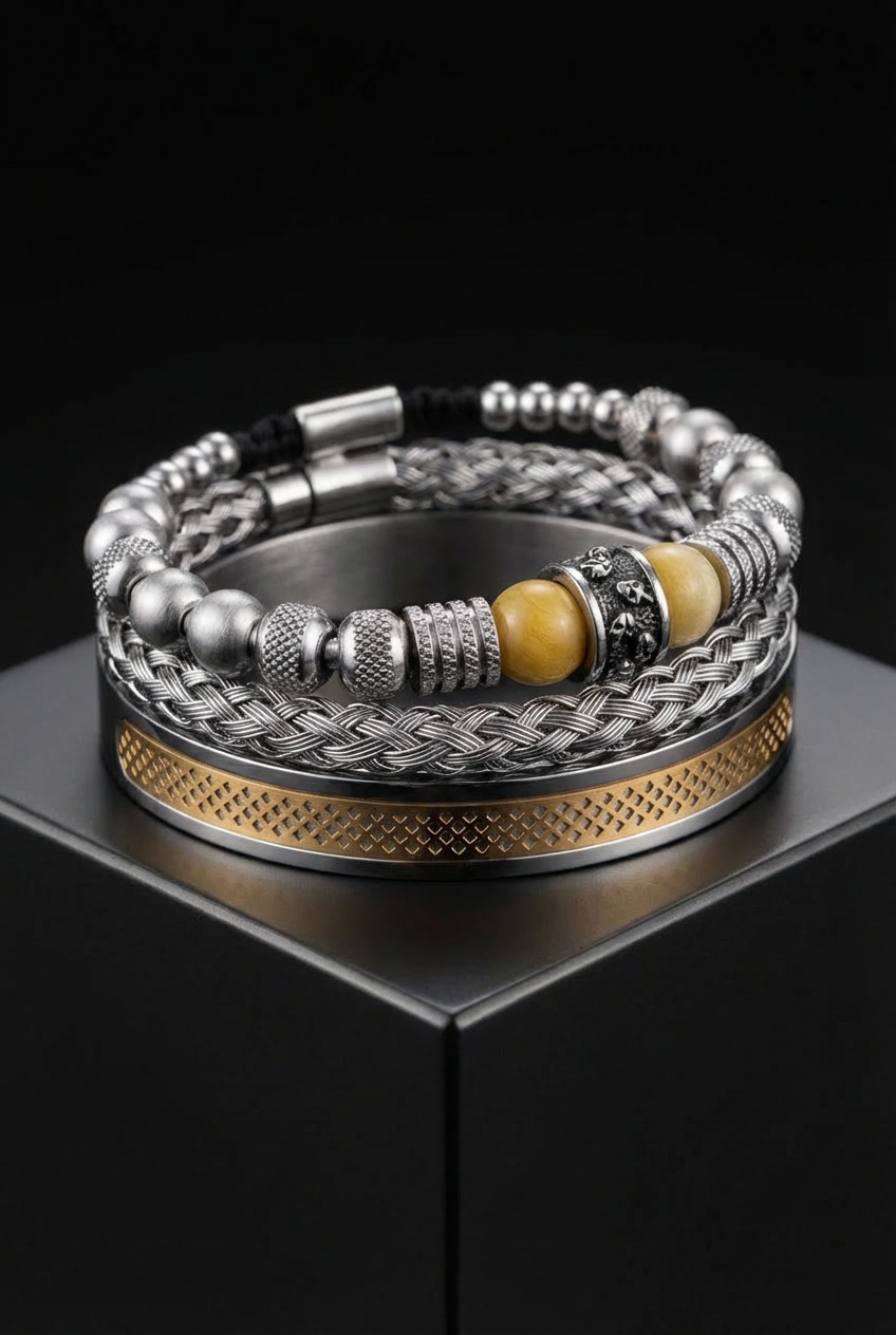 Asgardian Keepsake - Stainless Steel Skull Bracelet - Viking Trinkets