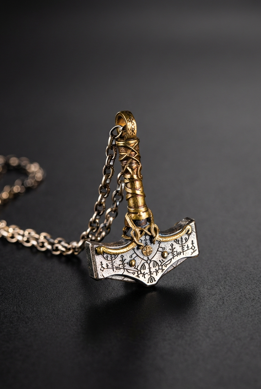 Mythic Mjölnir - Sterling Silver Necklace - Viking Trinkets