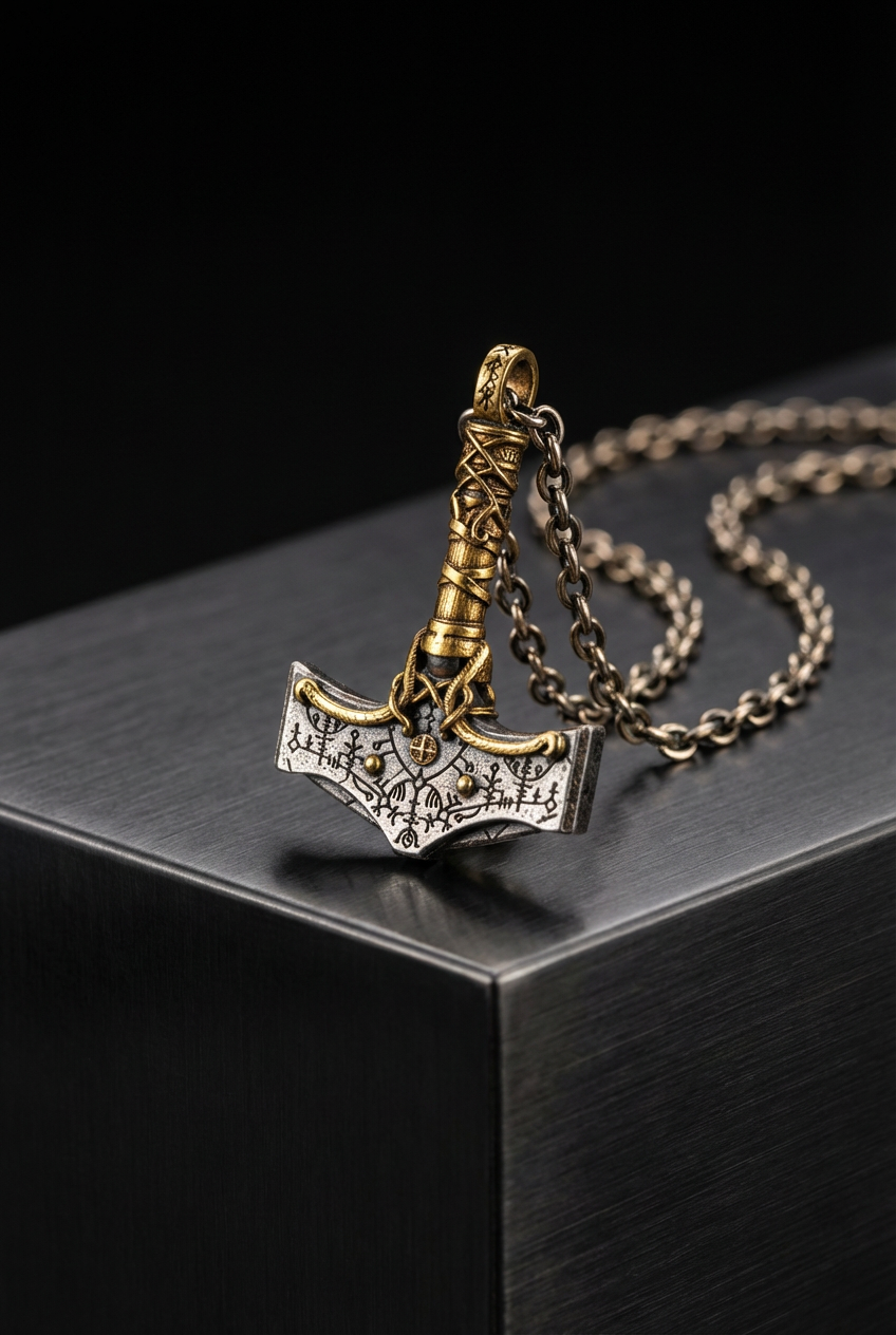 Mythic Mjölnir - Sterling Silver Necklace - Viking Trinkets