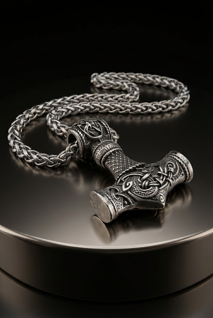 The Sky Splitter - Stainless Steel Mjolnir Necklace
