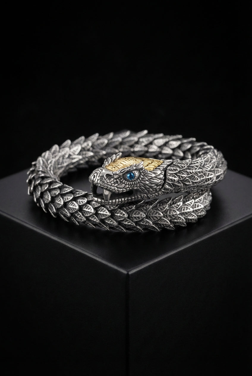 JÖRMUNGANDR - The World Serpent Bracelet | Handcrafted Stainless Steel Viking Jewelry