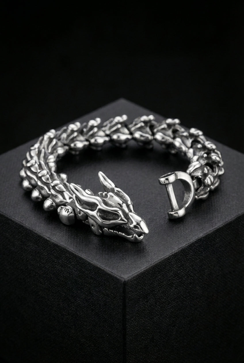 Remains Of The Serpent - Stainless Steel Bracelet - Viking Trinkets