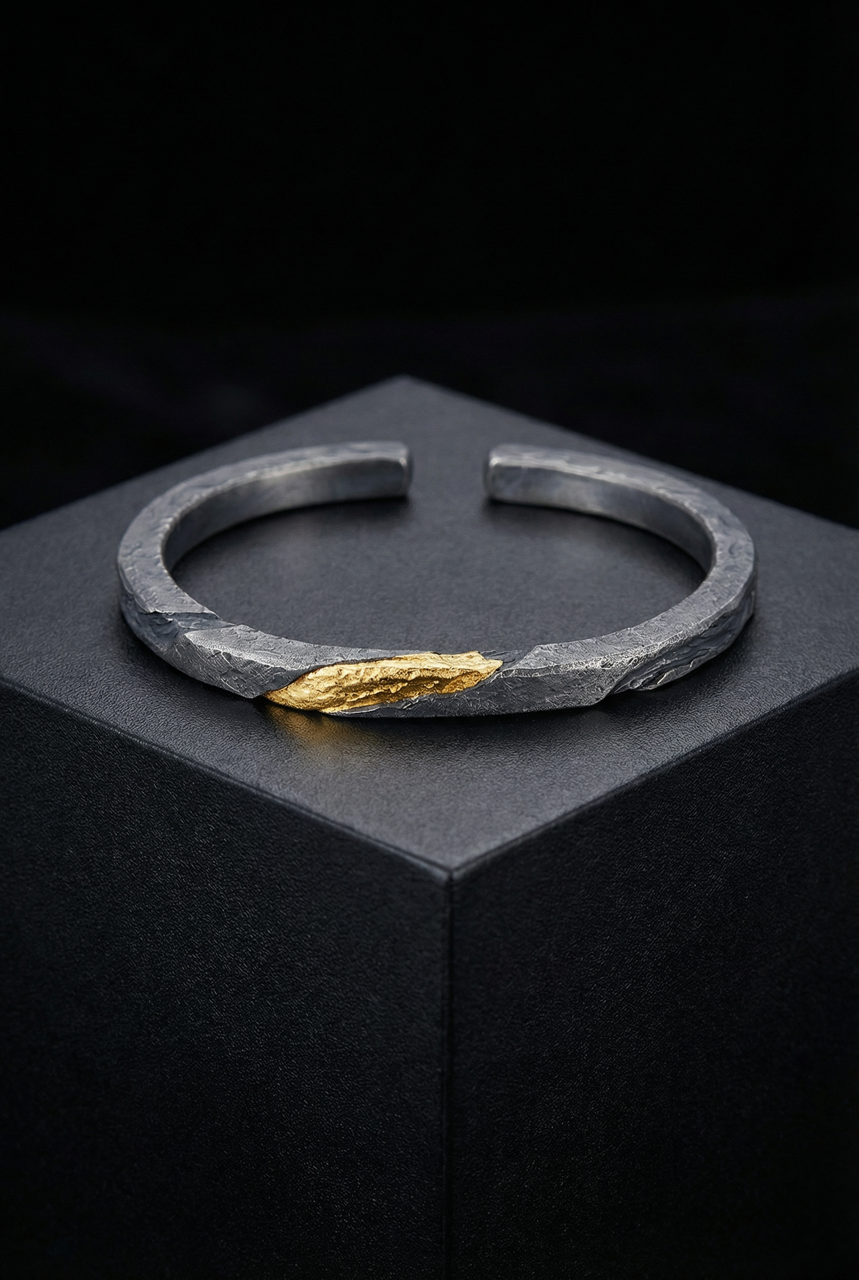 Prophet's Armband - Sterling Silver Gold Inlay Bracelet - Viking Trinkets