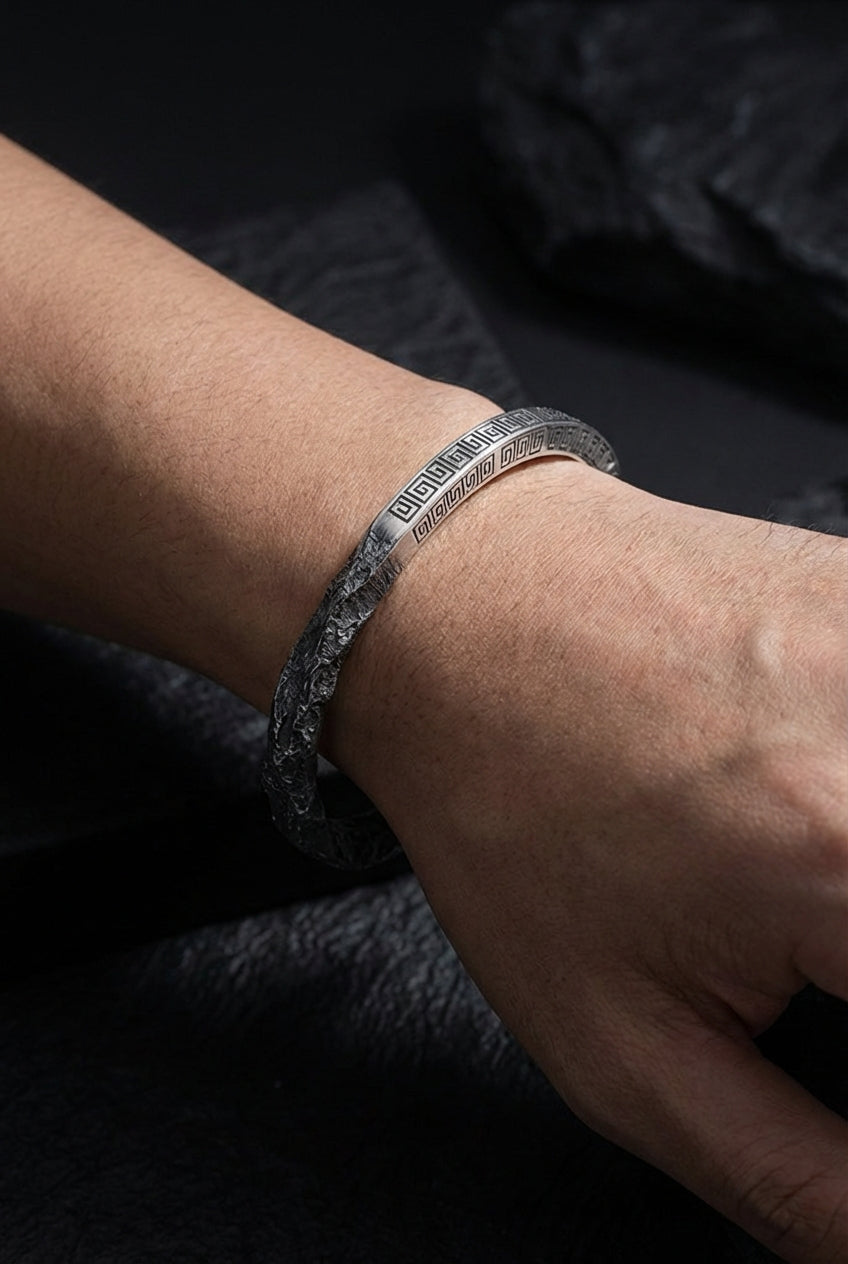 Duality Of Hel - Sterling Silver Hel Inspired Bracelet - Viking Trinkets