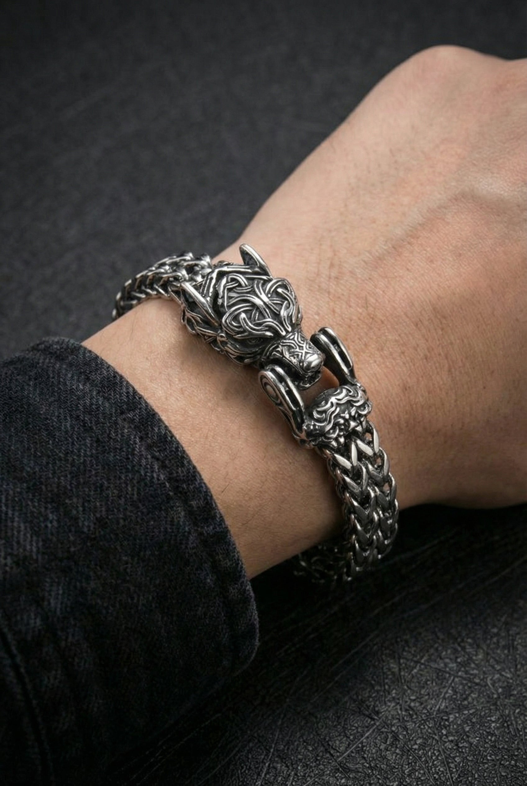 Fenrir - The Great Wolf - Stainless Steel Bracelet