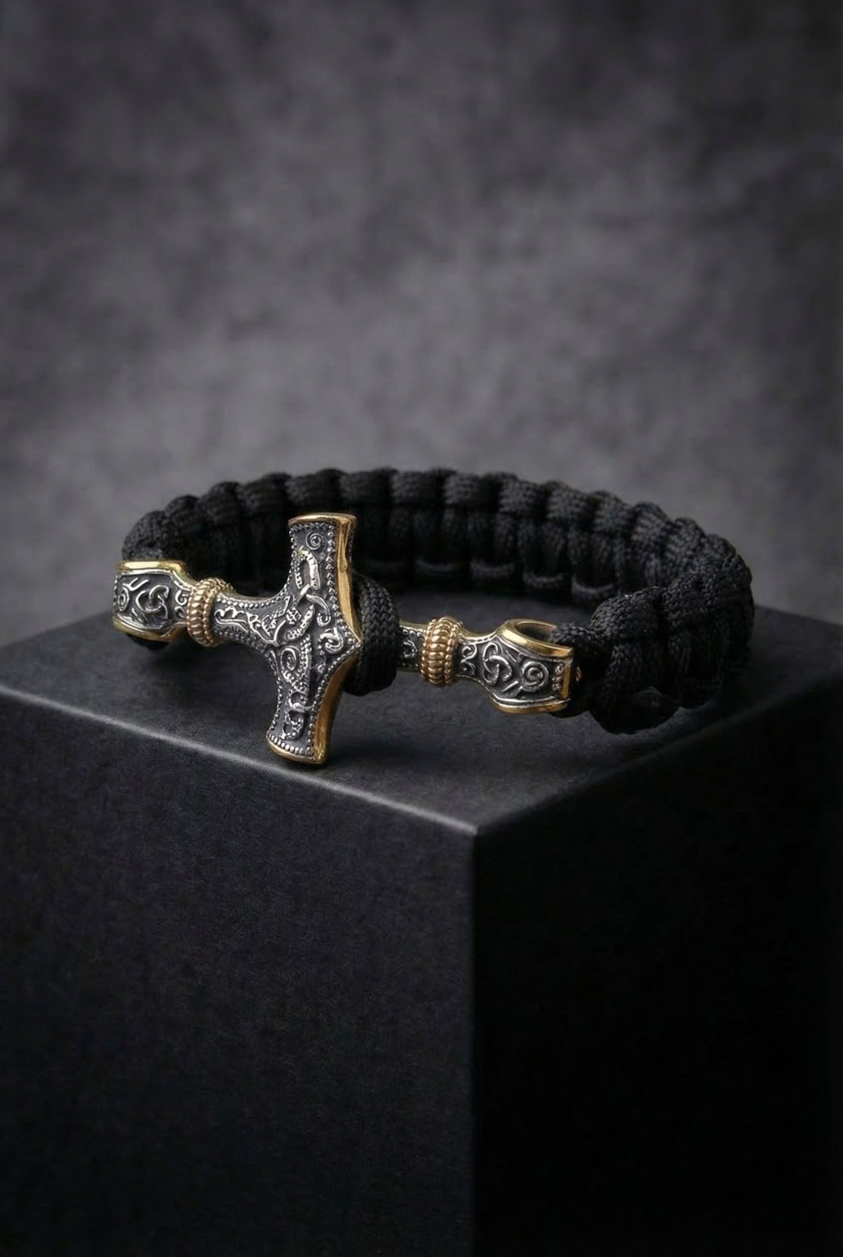 Mjolnir - Thor's Hammer - Bungee Cord Style Mjolnir Bracelet - Viking Trinkets