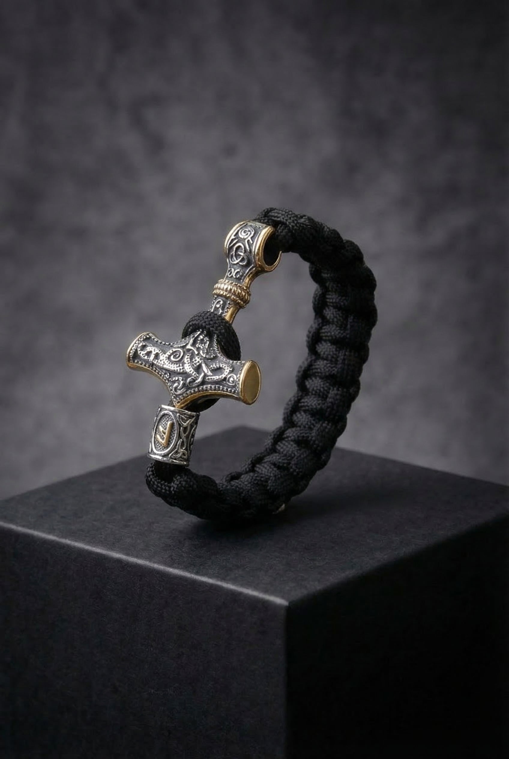 Mjolnir - Thor's Hammer - Bungee Cord Style Mjolnir Bracelet - Viking Trinkets