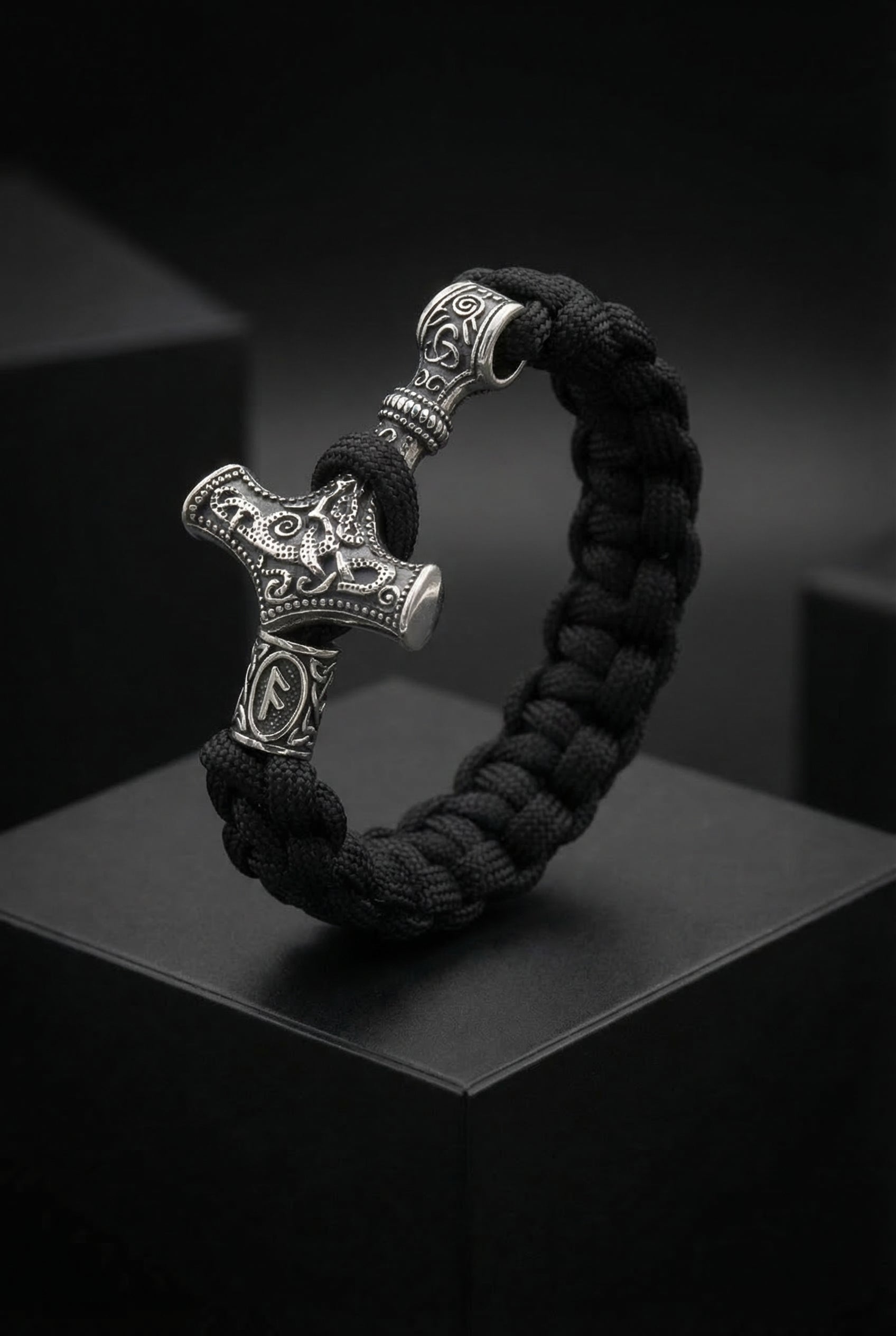 Mjolnir - Thor's Hammer - Bungee Cord Style Mjolnir Bracelet - Viking Trinkets
